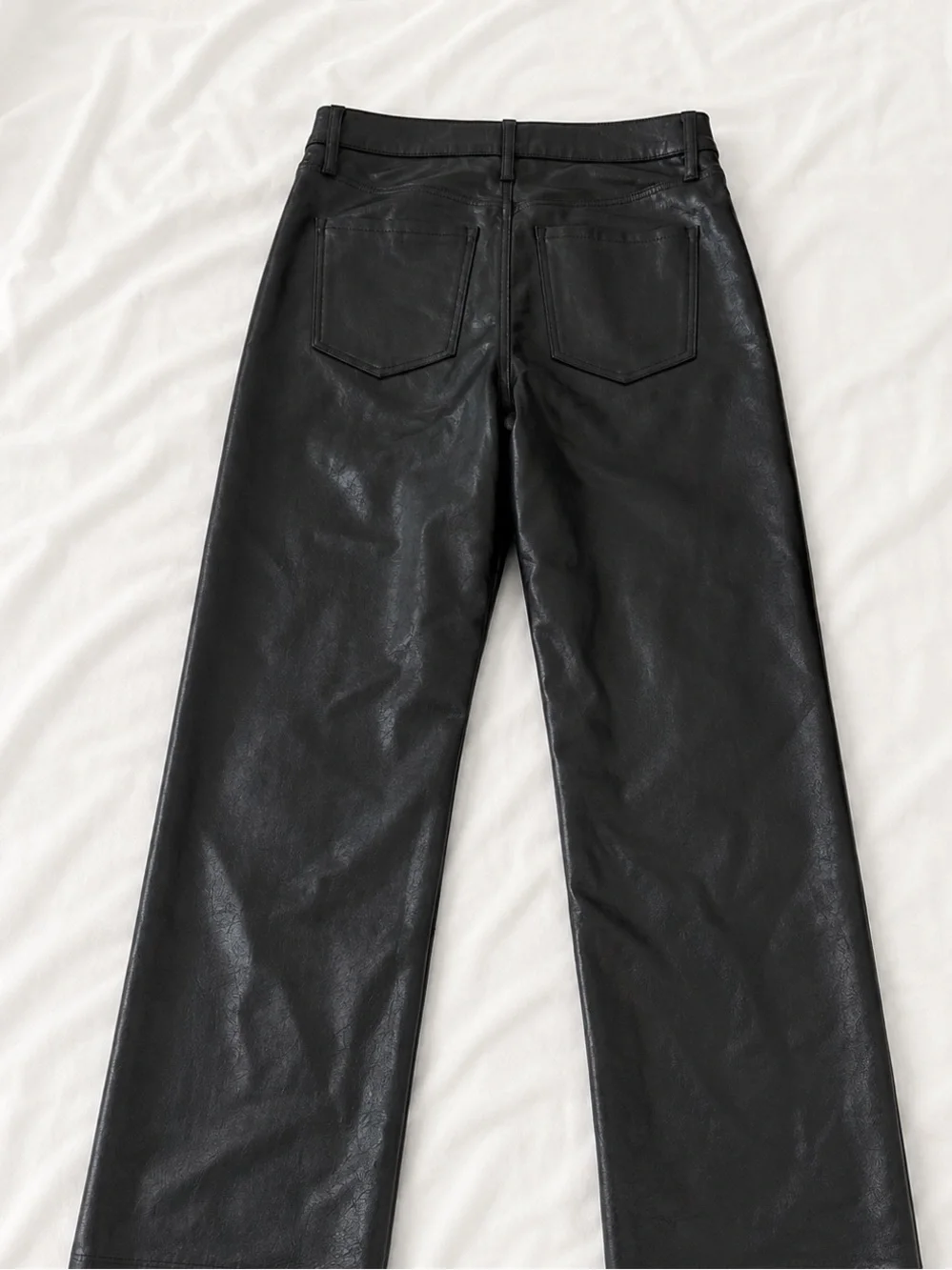 Express- Modern Straight High Rise Black Coated Jeans